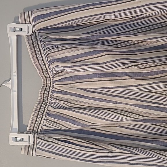 Women's 24W Petite striped Linen blend pull-on wide leg pants beach boho casual - Picture 5 of 15